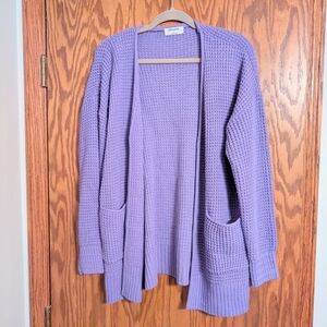 Zenana Outfitters Purple Cardigan Sweater